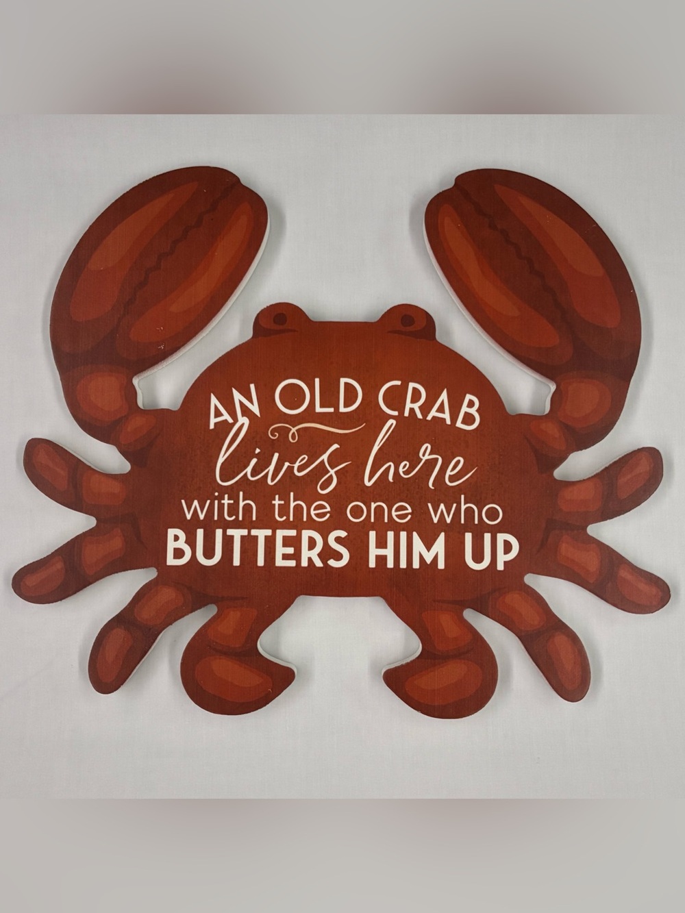 Wood Crab Sign Wall Art An Old Crab Lives Here Nautical Beach House Decor Funny